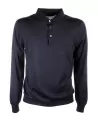 Blue long-sleeved polo shirt