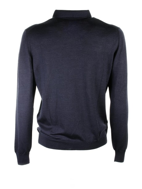 Polo a maniche lunghe blu 2