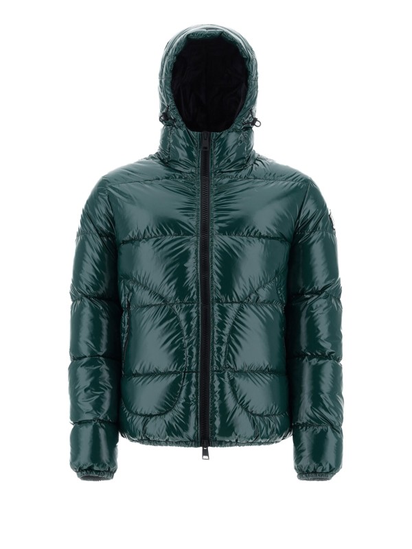 Bomber in gloss con cappuccio