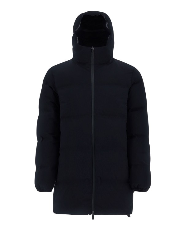 Parka in matt stretch fabric with hood