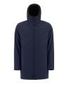 Parka blue with hood and drawstring
