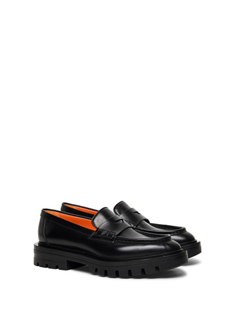 Leather loafer with Rubber Sole