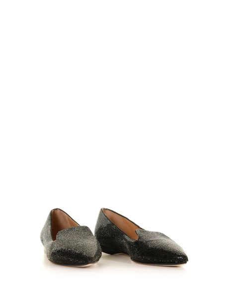 Flat ballerina flat in black crystal line