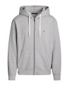 Felpa grigio uomo con zip e logo