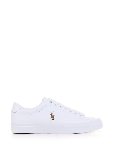 Leather sneaker with logo