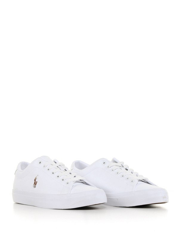 Leather sneaker with logo