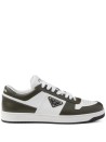 Leather sneaker with logo
