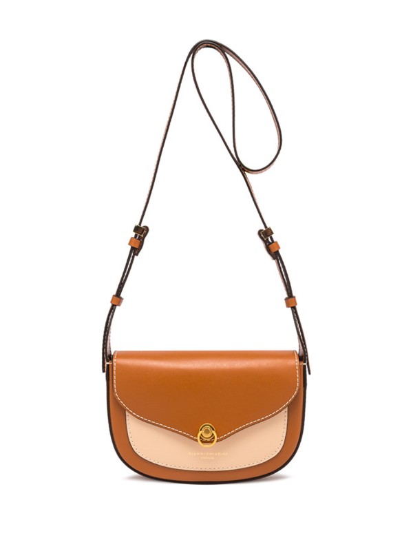 Isa leather shoulder bag with flap