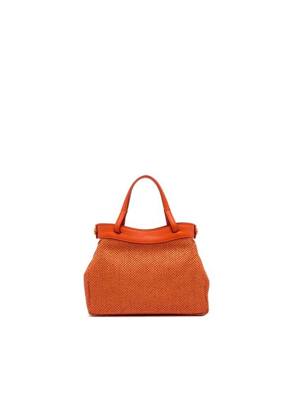 Ottavia double handle bag in woven straw fabric Ottavia double handle bag in woven straw fabric