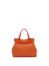 Ottavia double handle bag in woven straw fabric