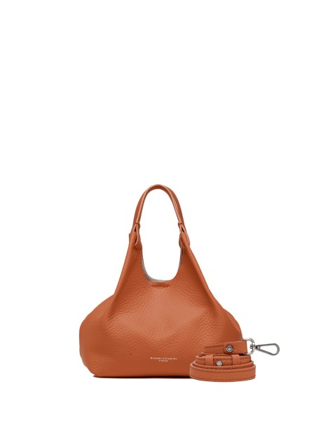 Dua double handle bag in caramel double leather