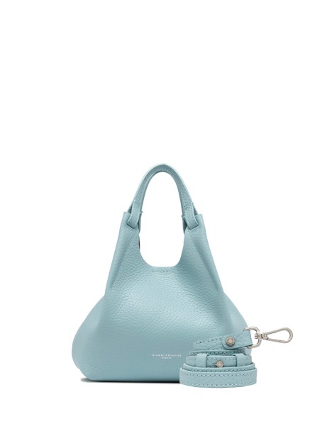 Dua double handle bag in double light blue leather