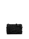 Marcella fabric clutch with raffia curls