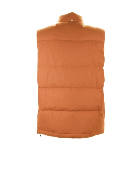 Orange quilted vest with logo 2