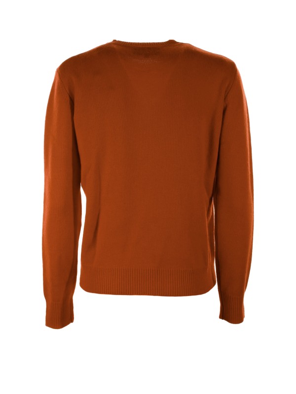 Maglia girocollo rossa con patch natalizie