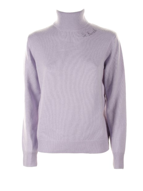 Lilac turtleneck with logo