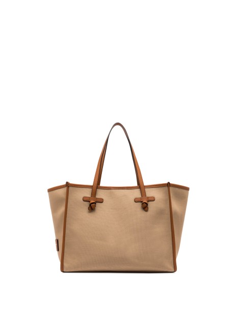 Marcella shopping bag in two-tone canvas