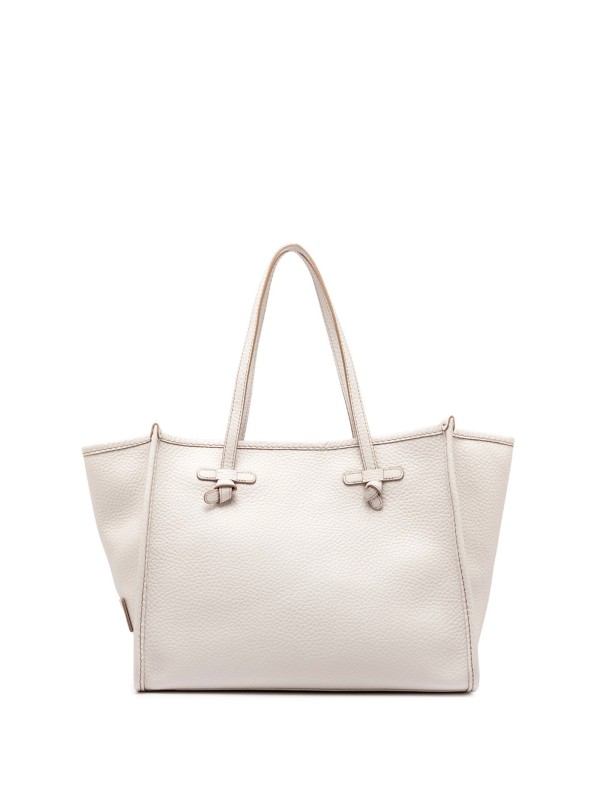 Marcella shopping bag in sand double bubble leather