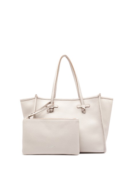 Marcella shopping bag in sand double bubble leather