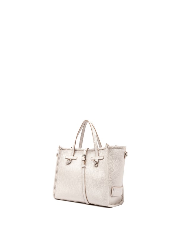 Shopping bag Marcella 32 in pelle bubble double sabbia