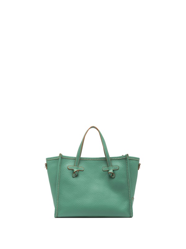 Shopping bag Marcella 32 in pelle bubble double menta