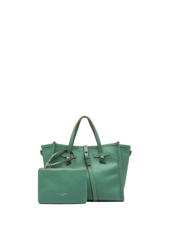 Marcella 32 shopping bag in bubble double leather mint