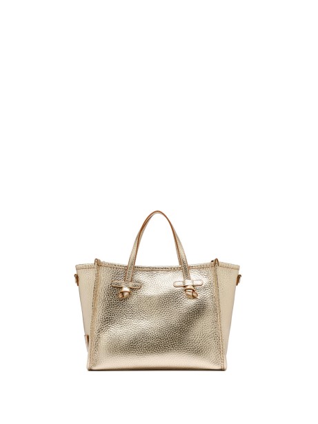 Shopping bag Marcella 32 in pelle bubble double light gold