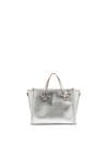 Shopping bag Marcella 32 in pelle bubble double argento