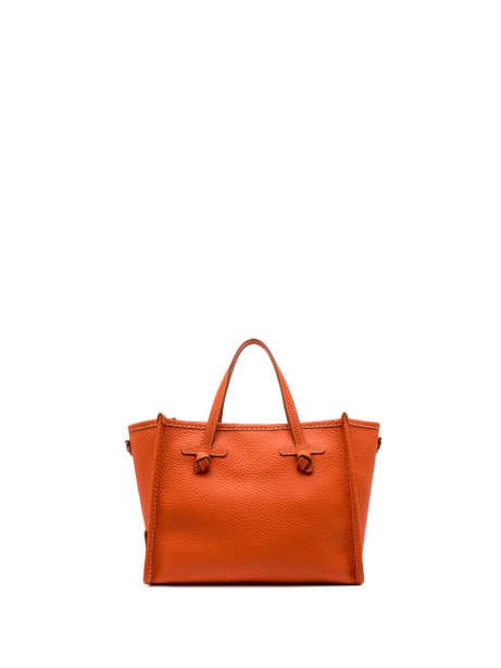 Shopping bag Marcella 32 in coral double bubble leather