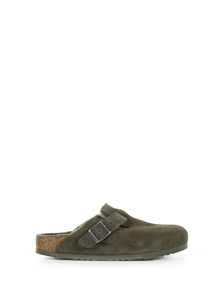 Boston slipper in suede with fur