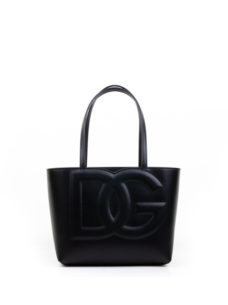 Shopping bag DG logo piccola in pelle di vitello