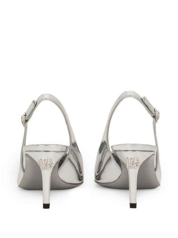 Décolleté slingback in pelle