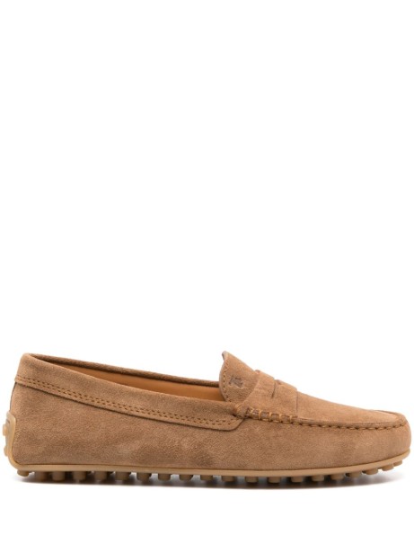 Beige suede moccasin