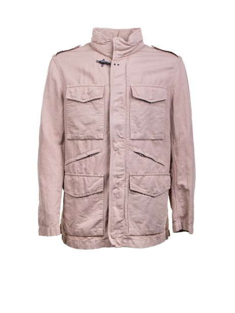 Field over fit jacket in cotton and linen canvas
