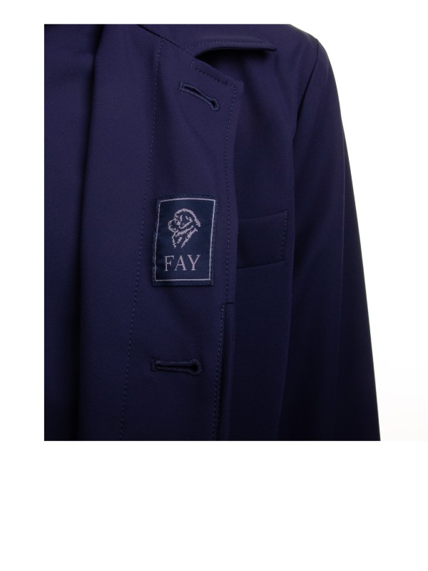 Giubbino in nylon stretch con trattamento idrorepellente