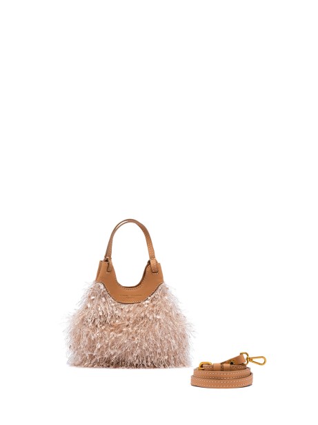 DUA bag in frayed fabric with micro confetti with shoulder strap