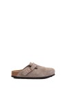 Boston sabot in dove gray suede