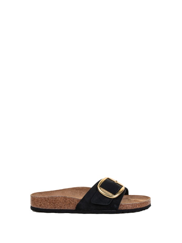 Madrid Big Buckle Nubuck Leather Slipper