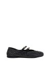 Suede Ballerinas with Crystals