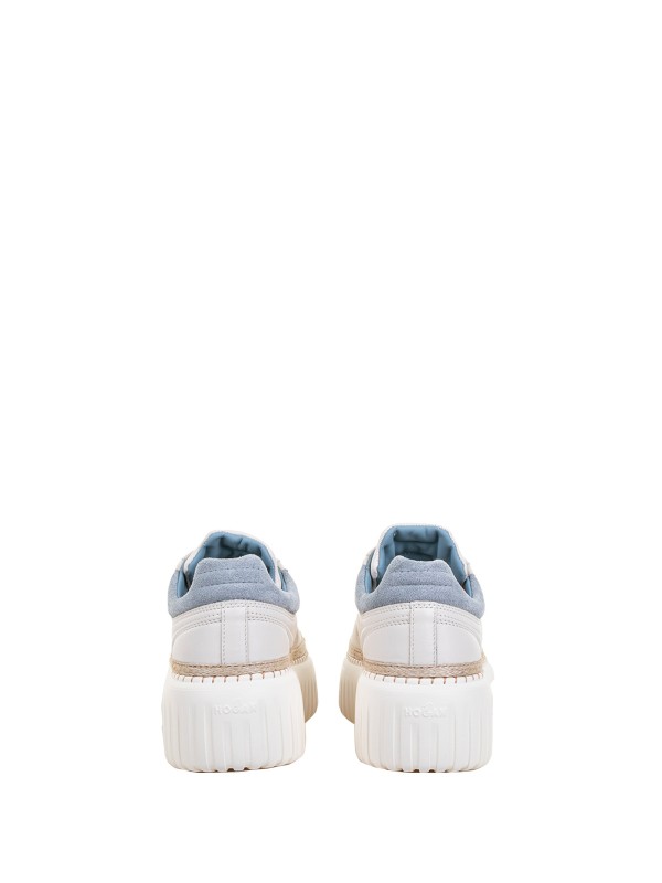 Women's H-Stripes sneaker in nappa and suede