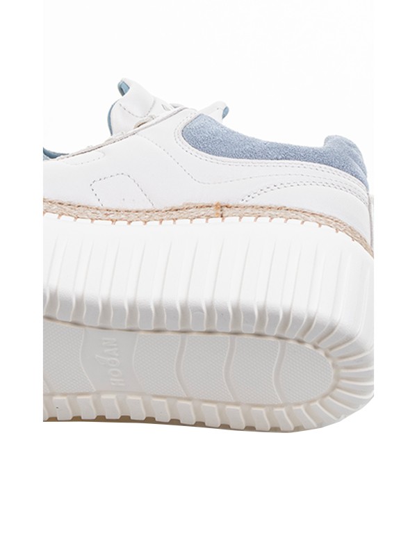 Women's H-Stripes sneaker in nappa and suede