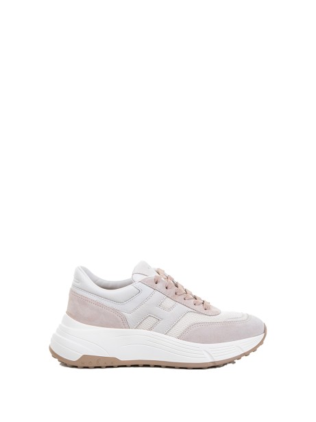 Hi-Fi platform sneaker in leather and suede