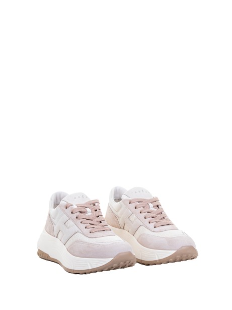 Hi-Fi platform sneaker in leather and suede