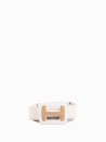 Hammered leather belt with maxi buckle