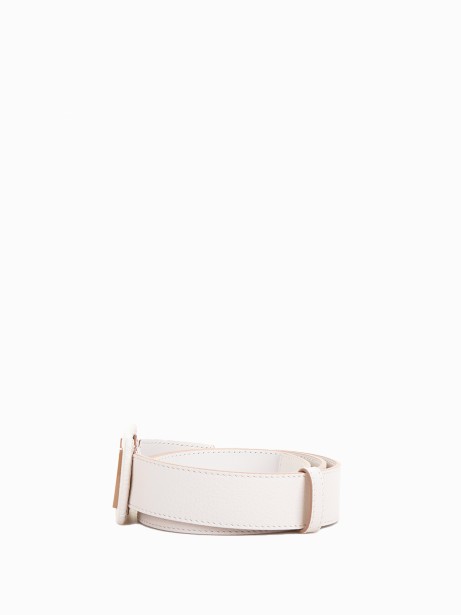 Hammered leather belt with maxi buckle