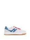 Sneaker H630 uomo in pelle azzurro e arancio