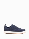 H-TV Men's Navy Blue Suede Sneaker