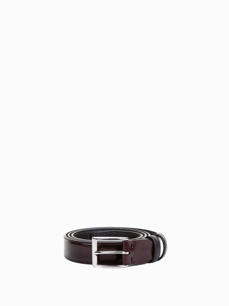 Semi-gloss leather belt
