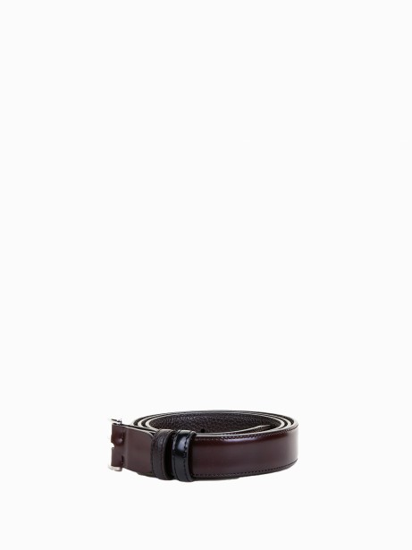 Semi-gloss leather belt