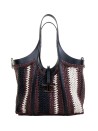 Shopping bag T Timeless medium in raffia and leather